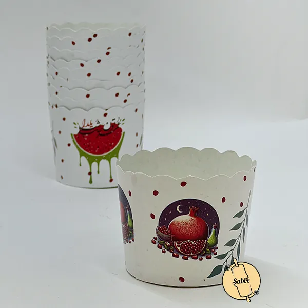 کپسول کاپ کیک و مافین مقوایی تم یلدا بسته 10 عددی