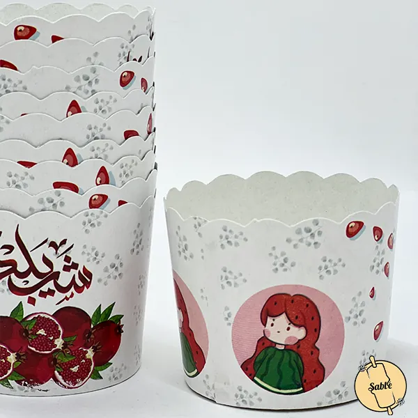 کپسول کاپ کیک و مافین مقوایی تم یلدا بسته 10 عددی